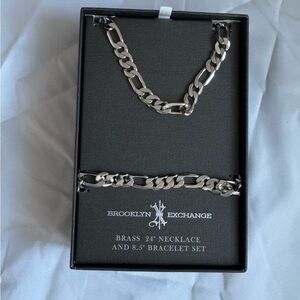 Brooklyn Exchange Silver Necklace and Bracelet Set